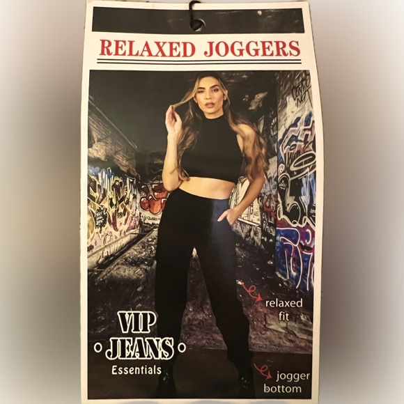 VIP Jeans Relaxed Joggers Essentials Khaki Relaxed Size 9/10 Stretch Cargos NWT - Picture 3 of 15